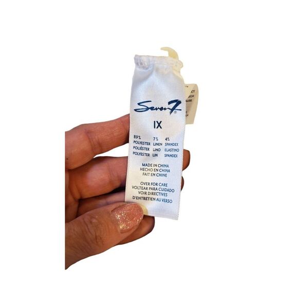 Seven7 Sweater Shirt Womens Size 1X Color Egret Light See Thru Tie Back Detail - Picture 8 of 16